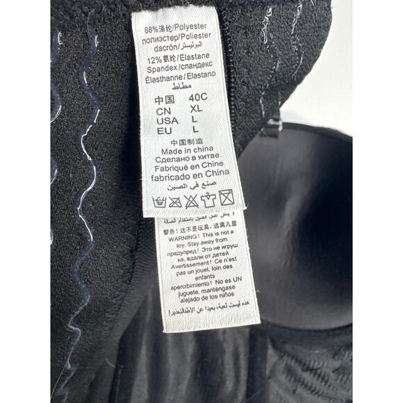 Beaded sequin 3D floral Crop bustier bra top gold black removable straps large - Picture 12 of 16